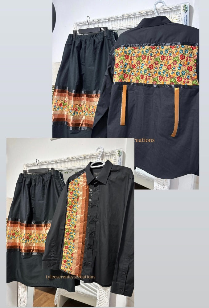 Brown Ribbons floral set